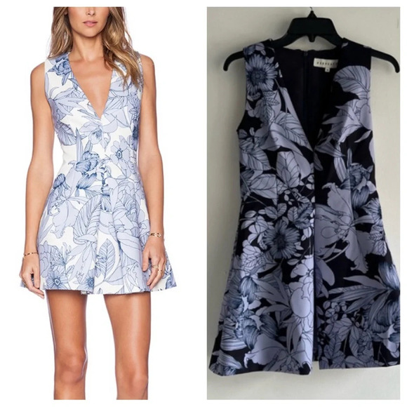 New! Keepsake steal light dress navy pastel bloom nwt 22085 - Picture 1 of 9